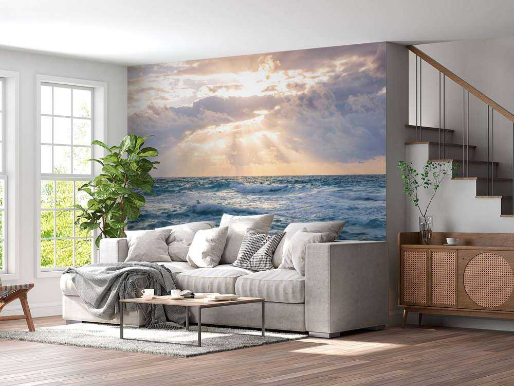 Rayons de soleil au bord de la mer