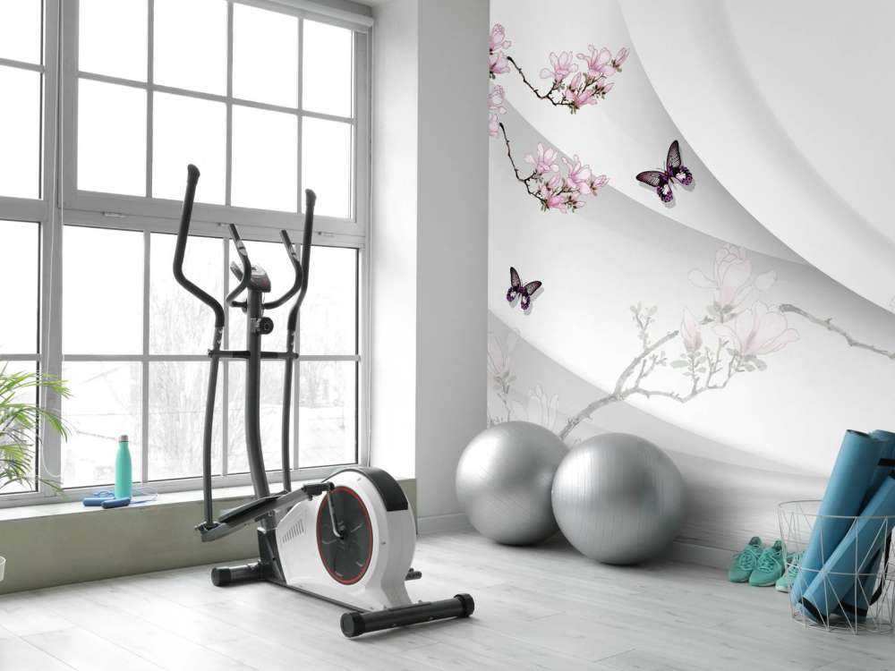 Fond blanc en 3D avec fleur décorative