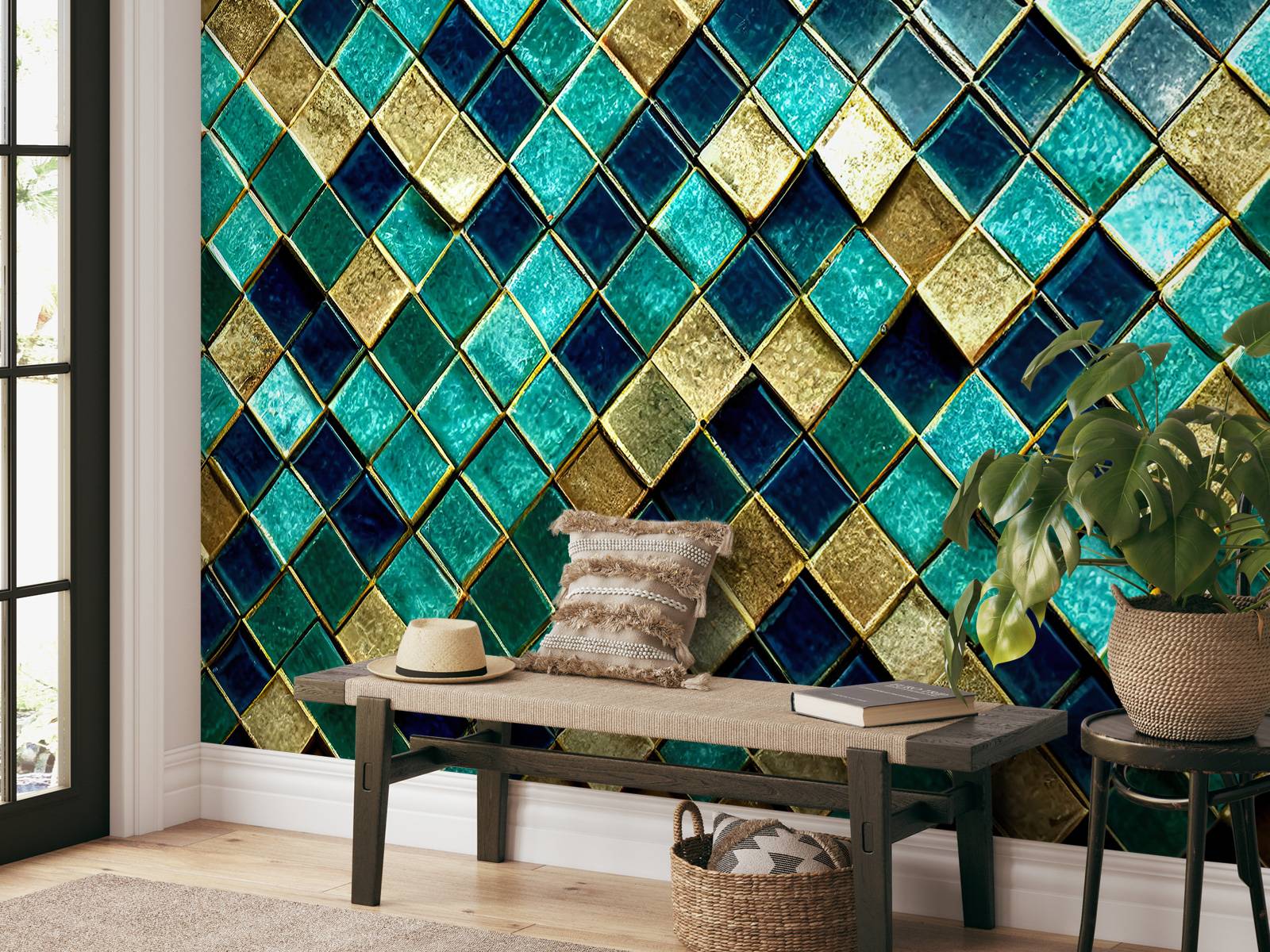 Mosaïque Murale D'art En Verre - Design Abstrait Multicolore - Pour Décoration Intérieur (salon, Entrée) - Neuf