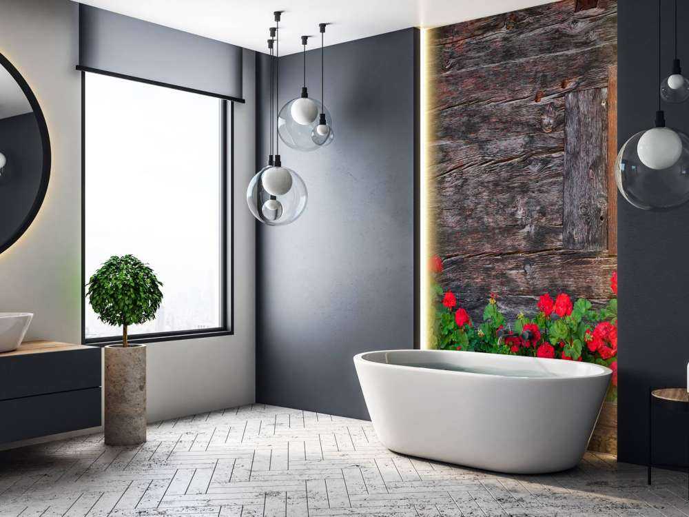 Vieux bois avec des fleurs