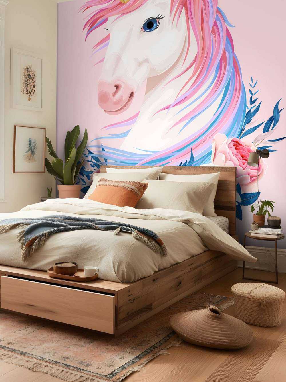 Licorne avec des fleurs
