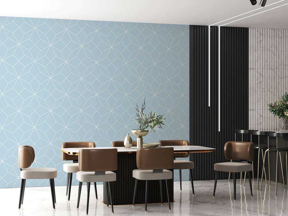 Motif Lignes géométriques bleu clair