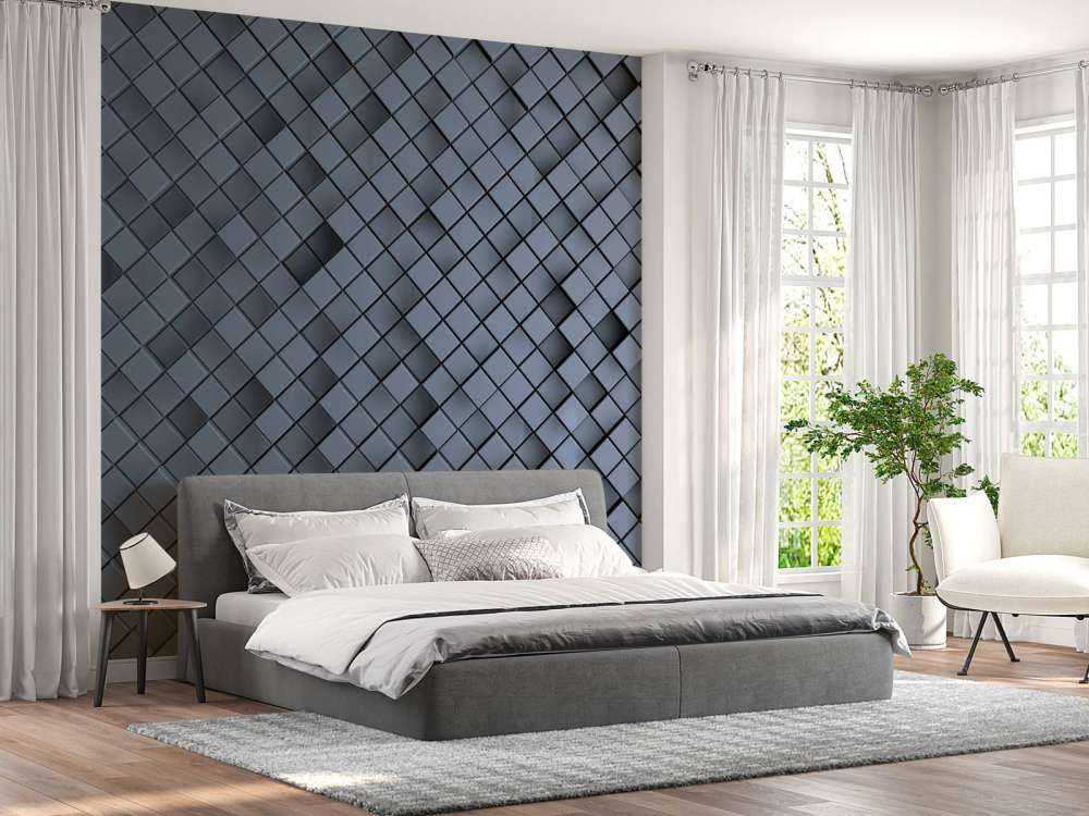 Tuiles bleues en 3D