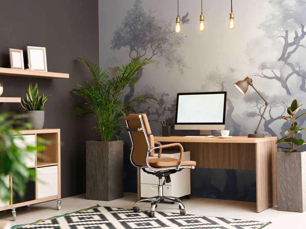 Arbres en fleurs marron