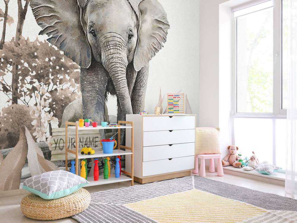 Bébé éléphant de la jungle taupe