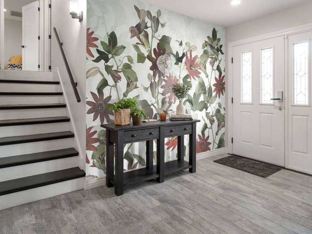 Sept oiseaux dans un feuillage enchanté - vert pastel