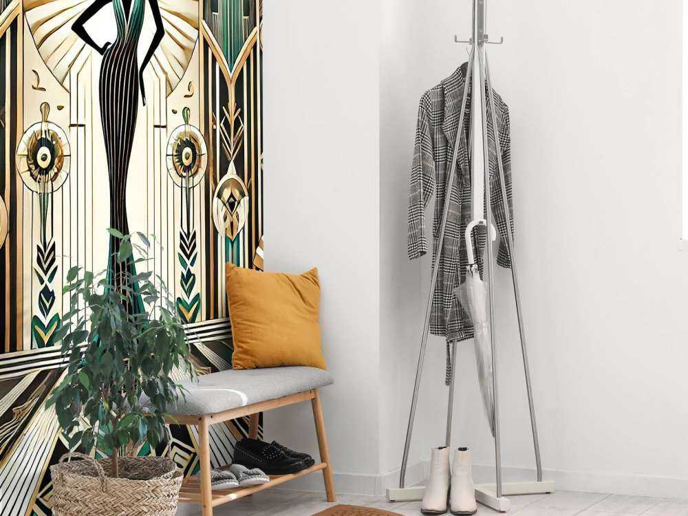 Scène d'élégance vintage en Art déco