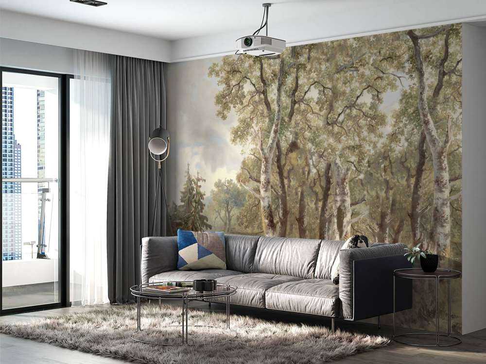 Panorama de paysage forestier en couleur