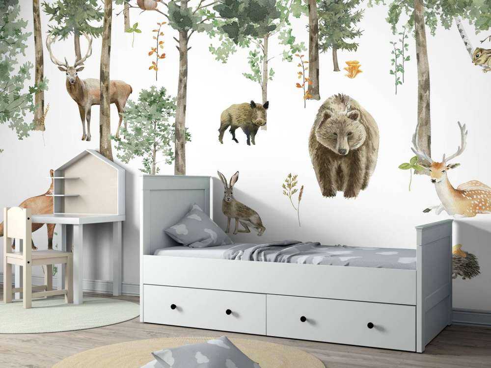 Aquarelle d'animaux de la forêt
