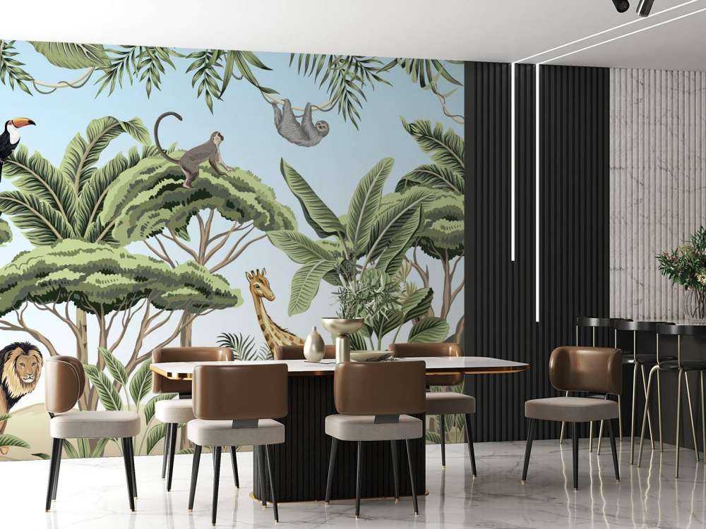 Motif avec des animaux de la jungle