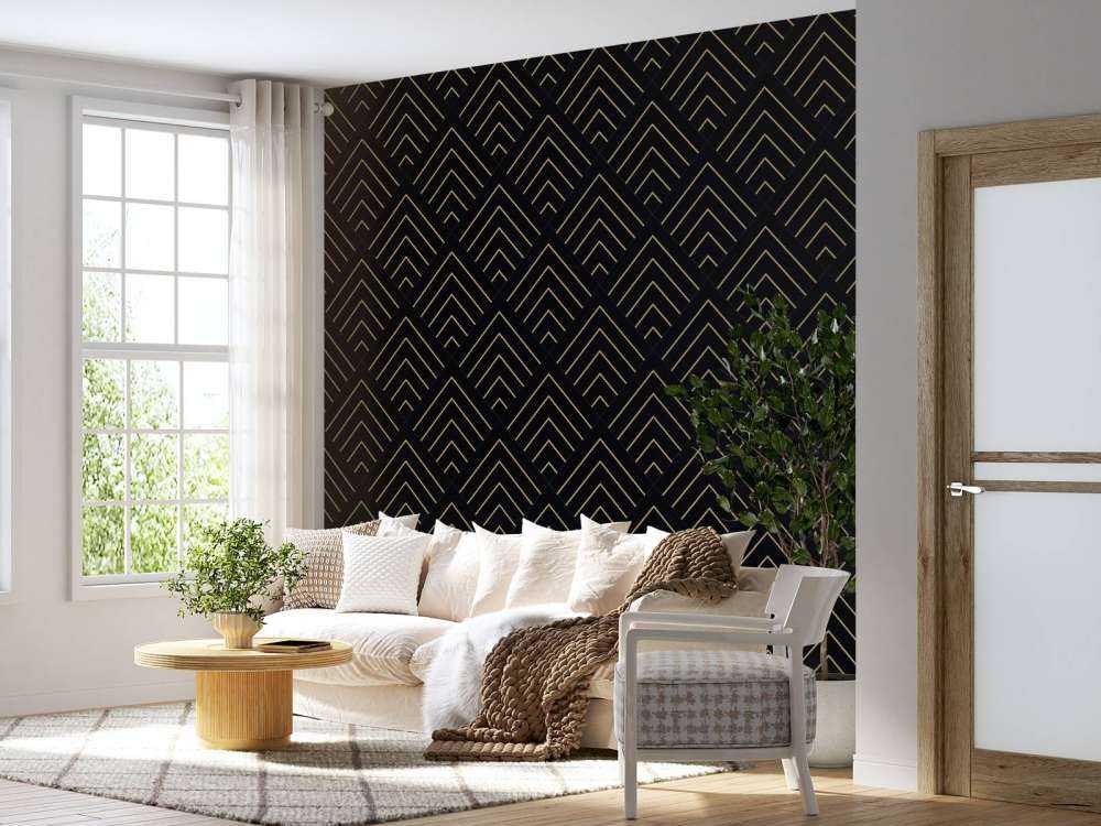 Motif Lignes dorées, noires