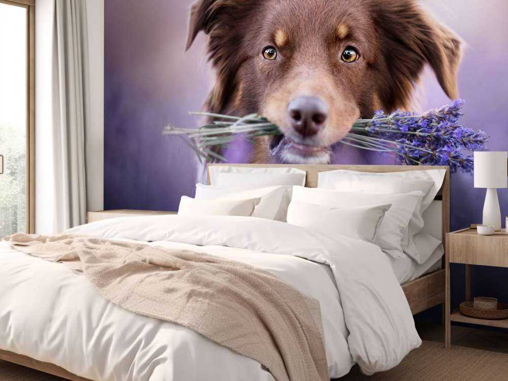 Chien à la lavande
