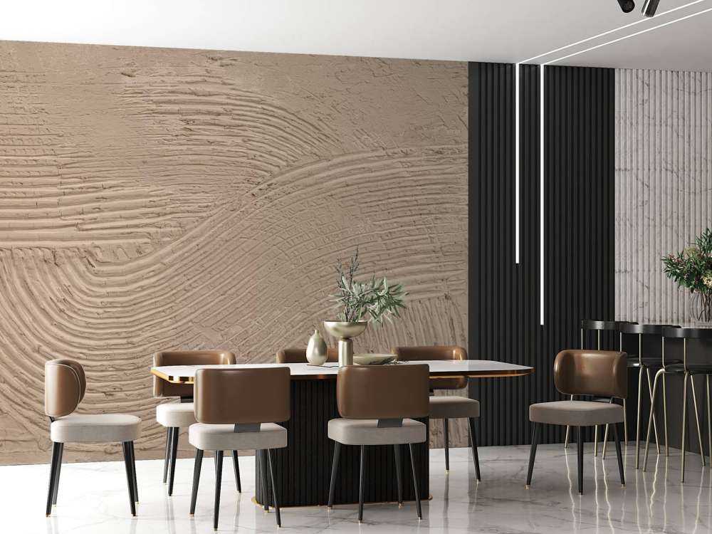 Lignes texturées en taupe
