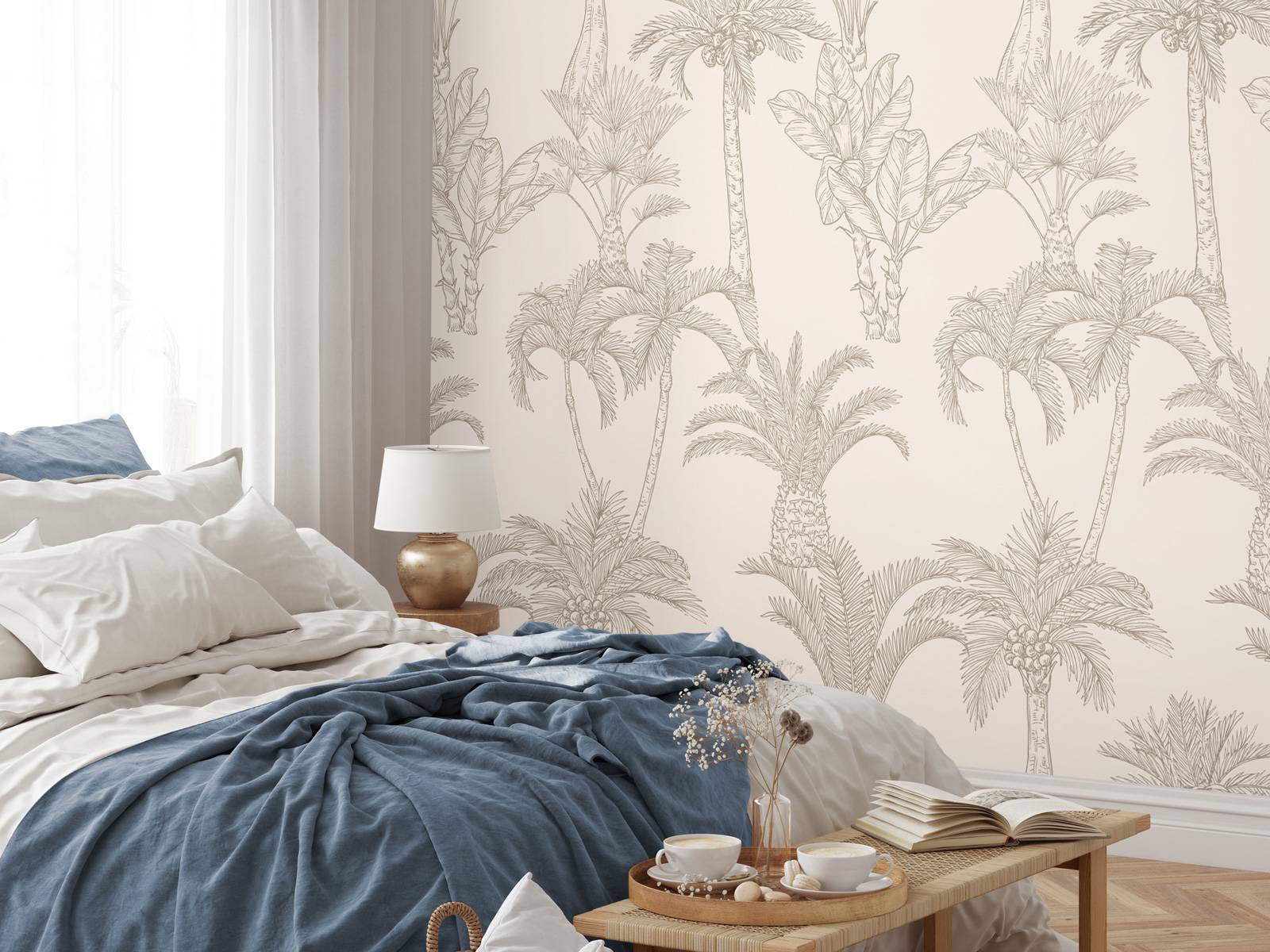 Jungle art linéaire beige