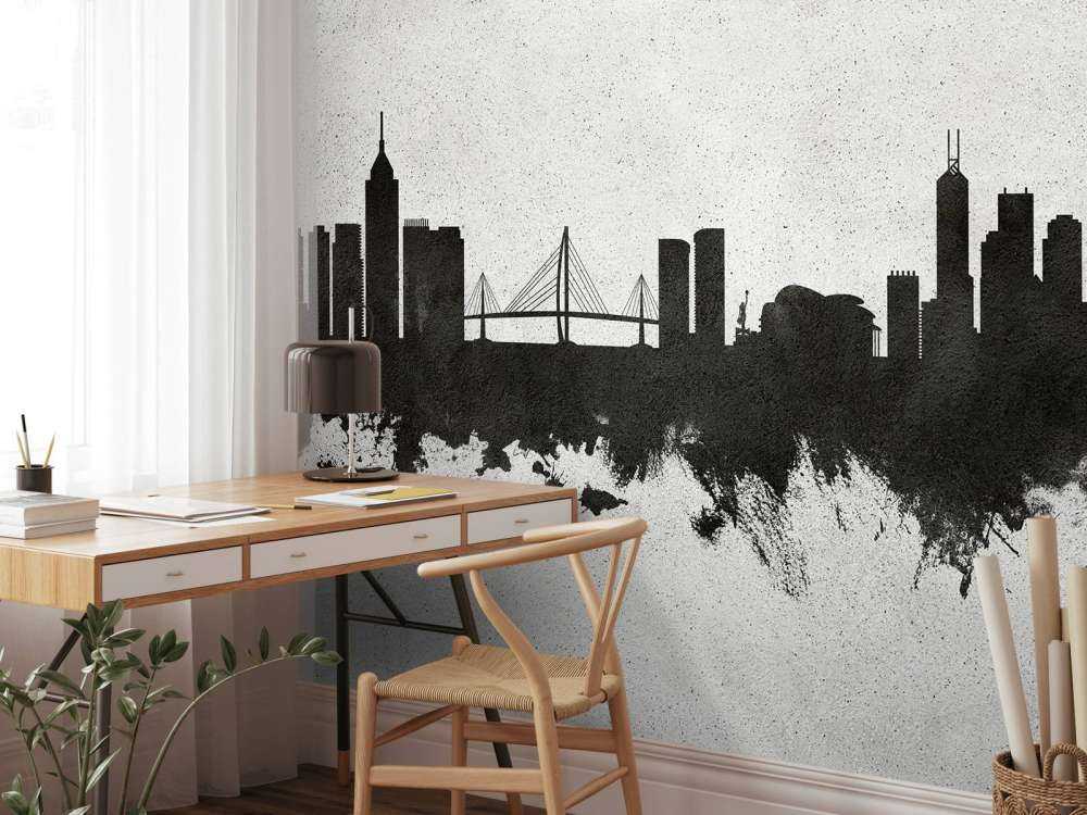 Aquarelle skyline, Hong Kong