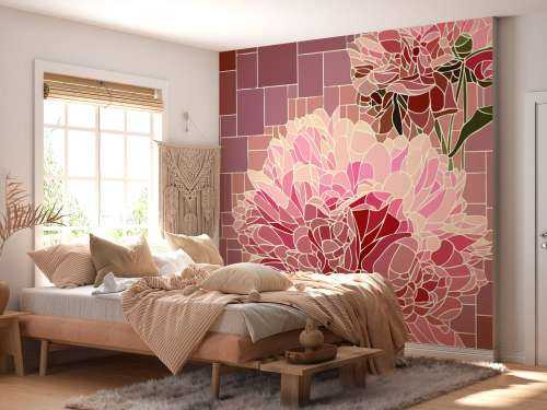 Mosaïque de fleurs roses