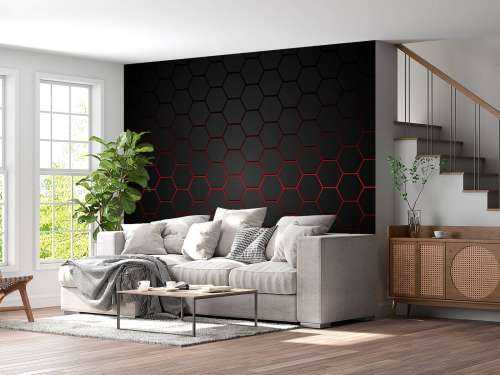 Hexagones rougeoyants