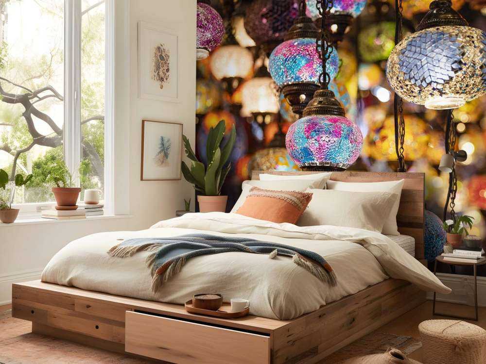 Lampes en verre coloré