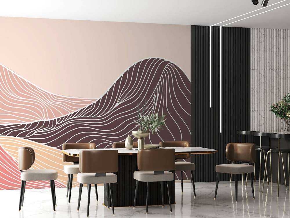 Montagnes colorées au crayon