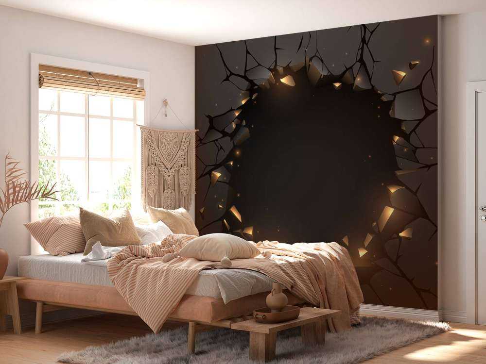 Mur noir avec trou
