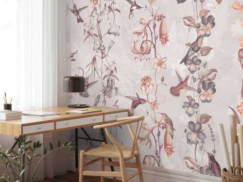 Weadow et Fleurs de Jardin Rose Ancien