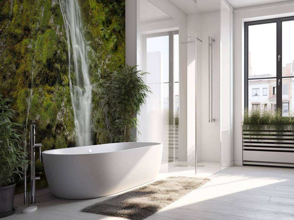 Chute d'eau avec une belle verdure