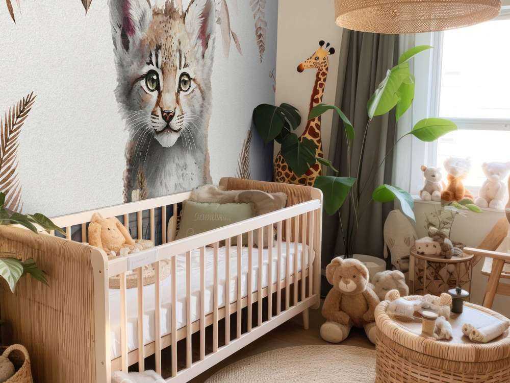Bébé lynx dans la jungle taupe
