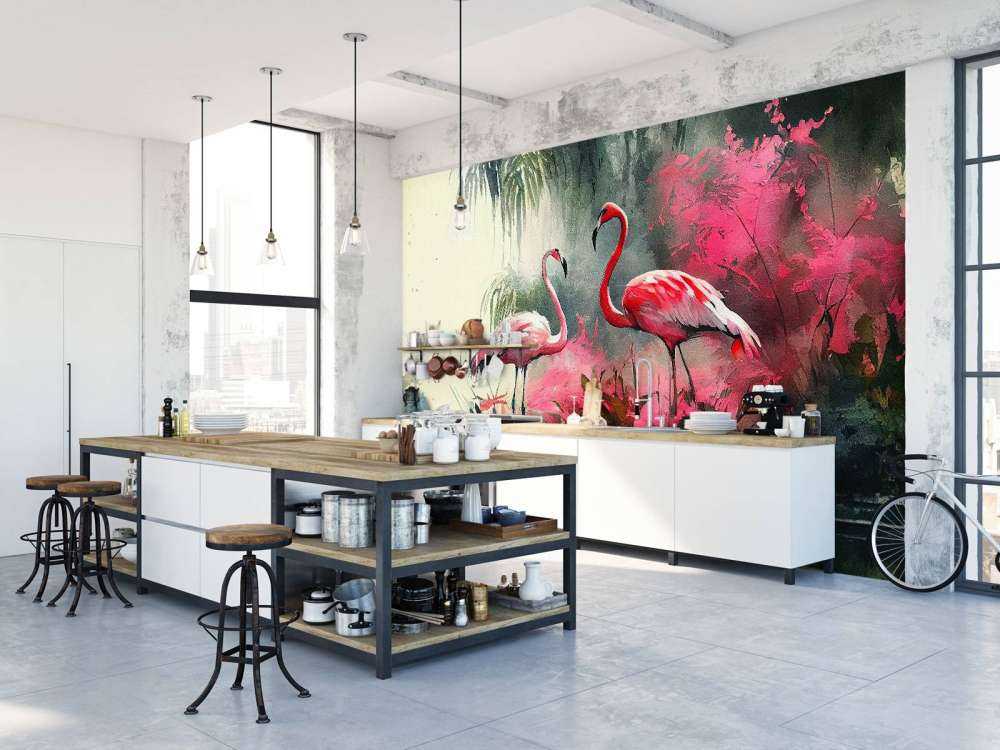 Esquisse de Flamant Carmin