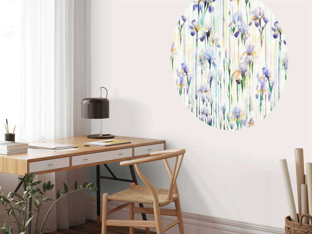 Iris et rayures pastel sans couture