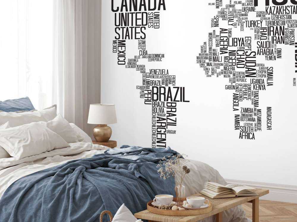 Carte du monde typographique