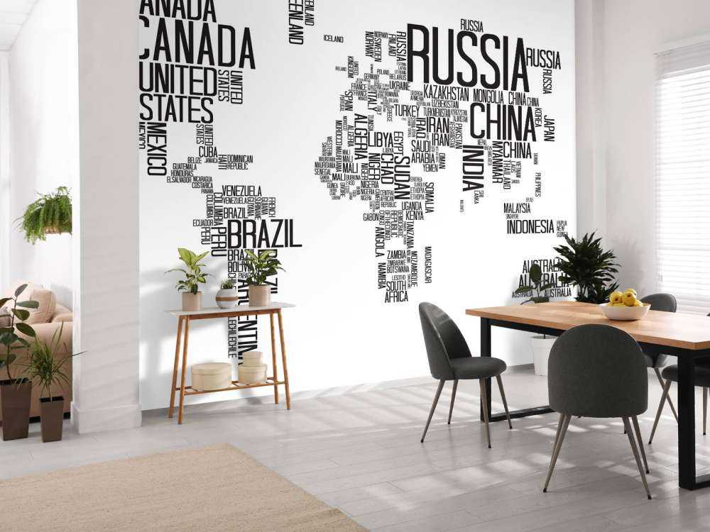 Carte du monde typographique
