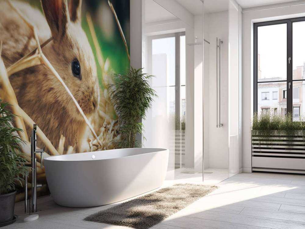 Lapin dans la paille