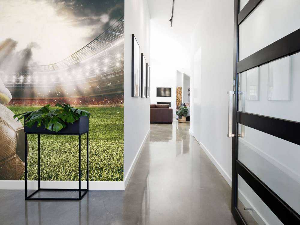 Joueur de football dans un stade