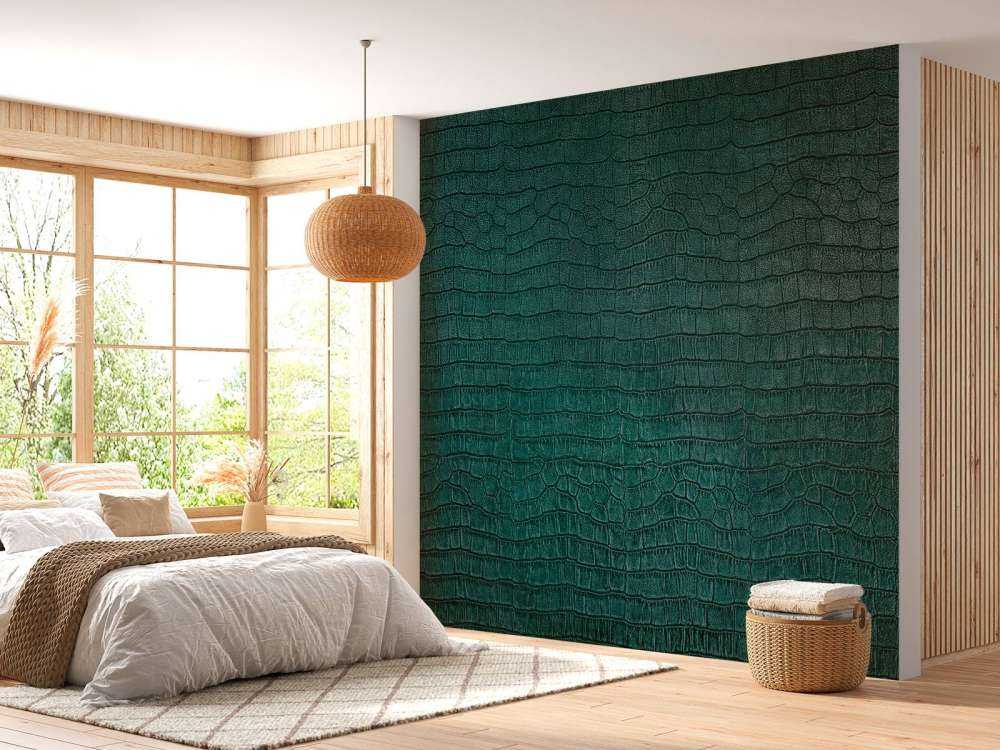Peau de reptile en vert