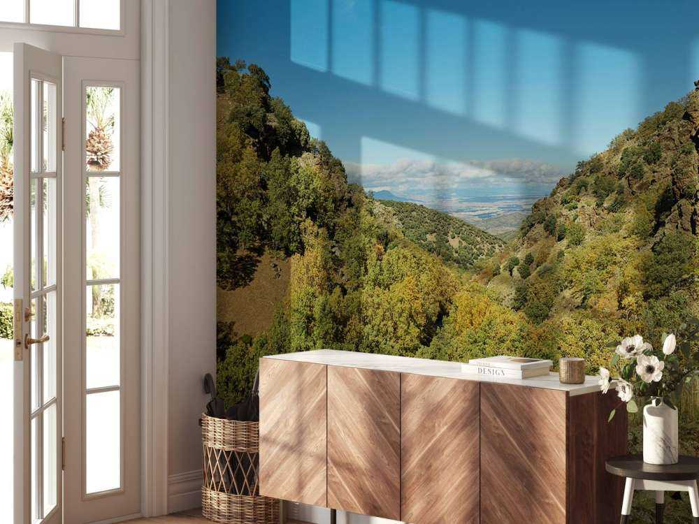 Regarder à travers le paysage de montagne
