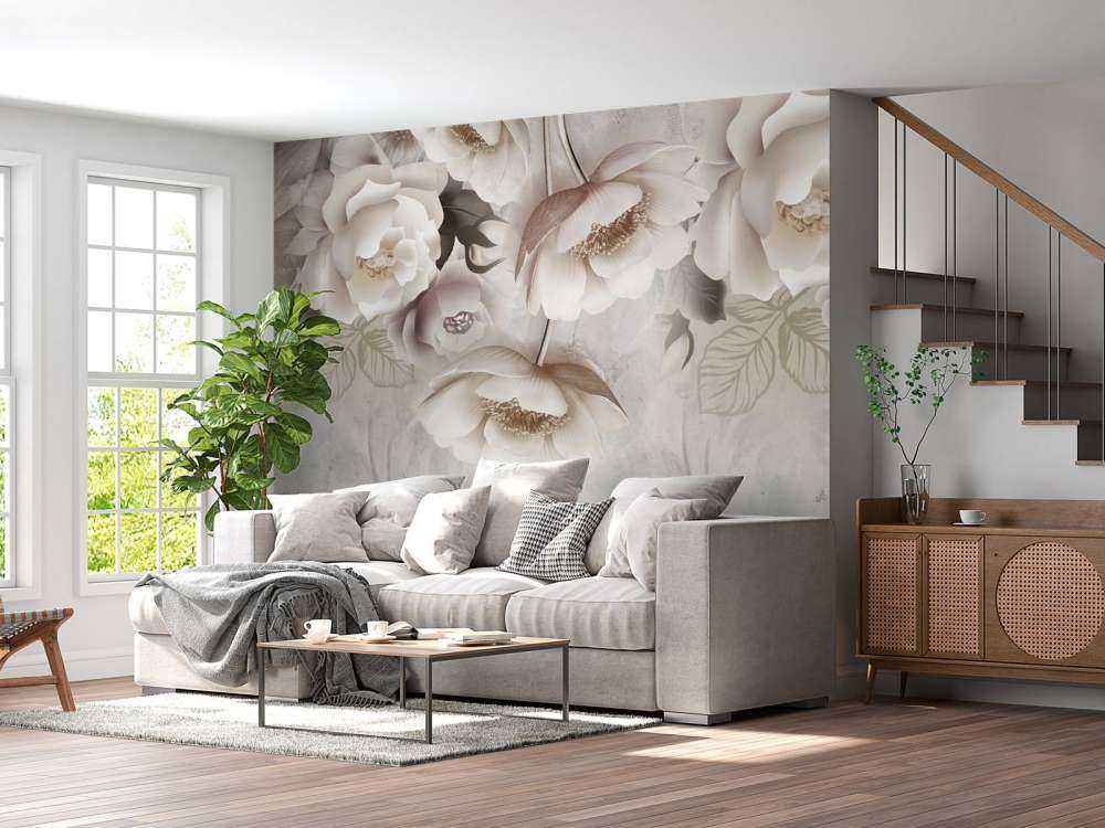 Fleurs beiges