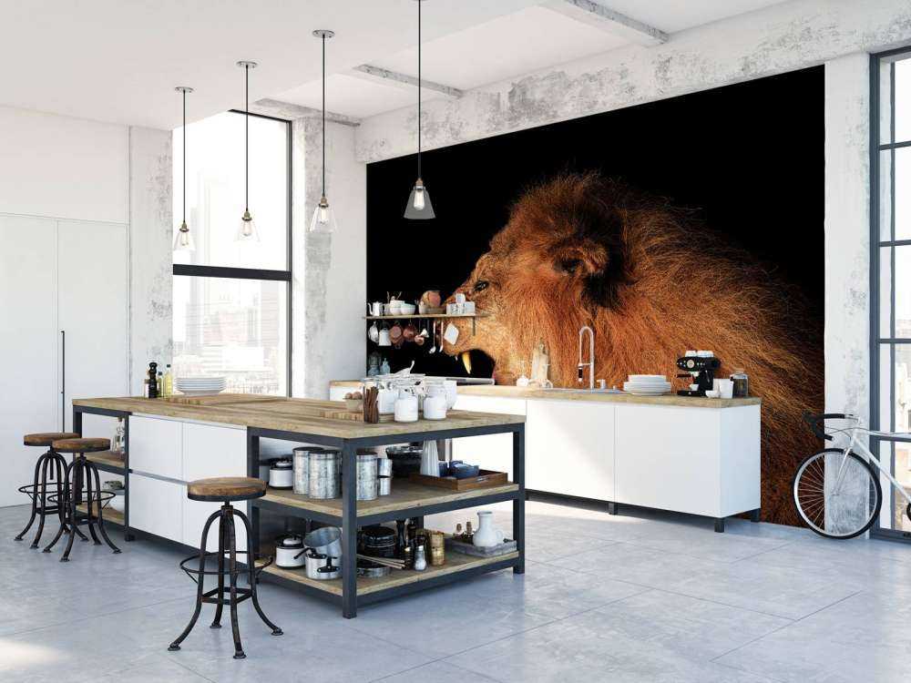 Lion rugissant
