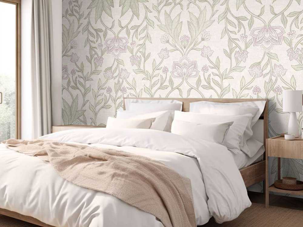 Damas floral Morris - crème