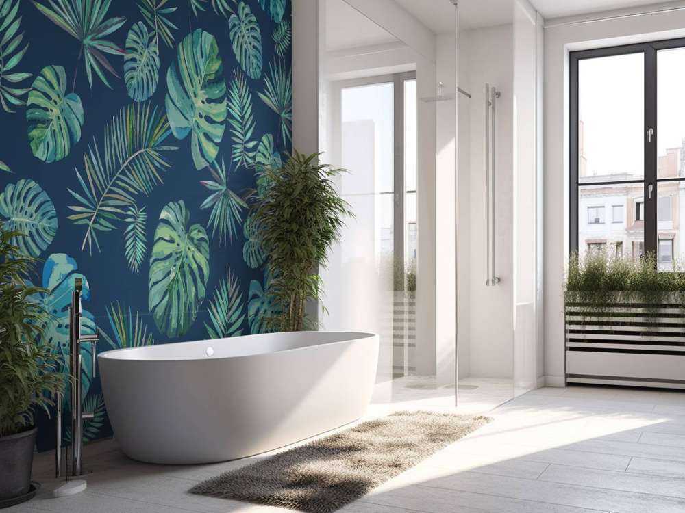 Feuilles de palmier et monstera