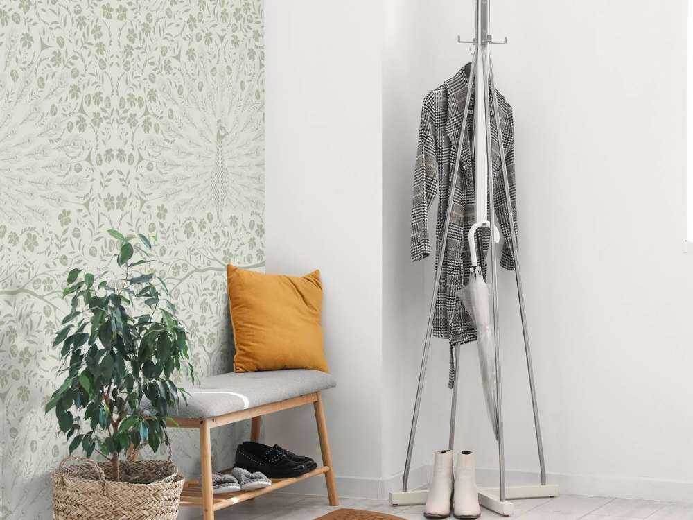 Classic Elegant Peacock Splendour Pattern - vert