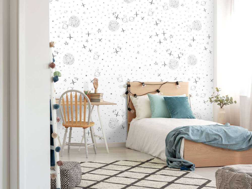 Motif de l'espace en noir et blanc