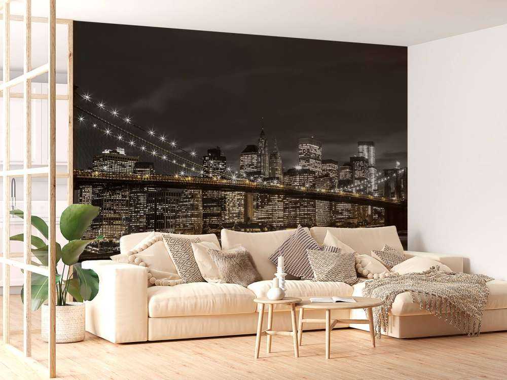Le pont de Brooklyn en pleine nuit
