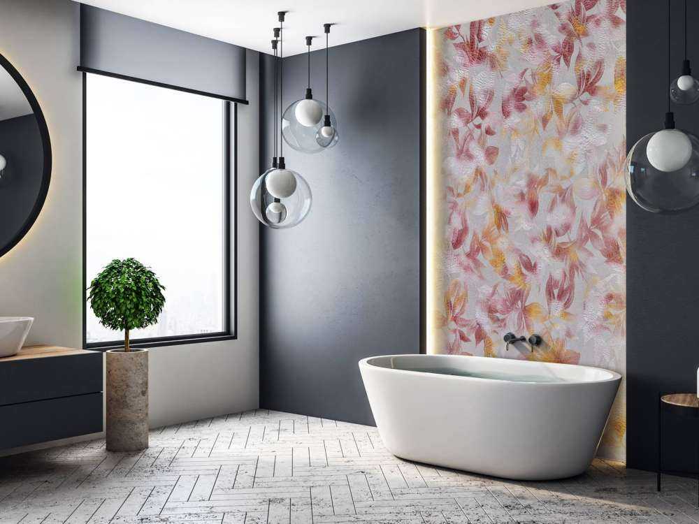 Fleurs sur fond gris