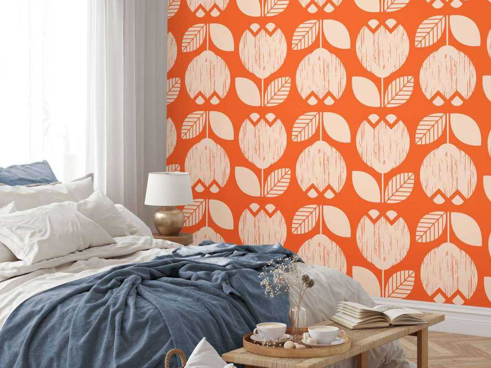 Motif fleur rétro
