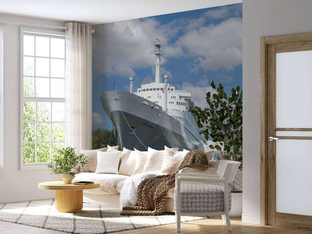 Ancien navire à vapeur le SS Rotterdam en couleur 