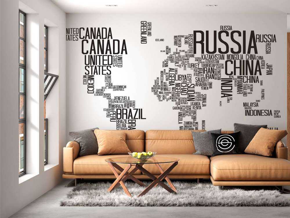 Carte du monde typographique