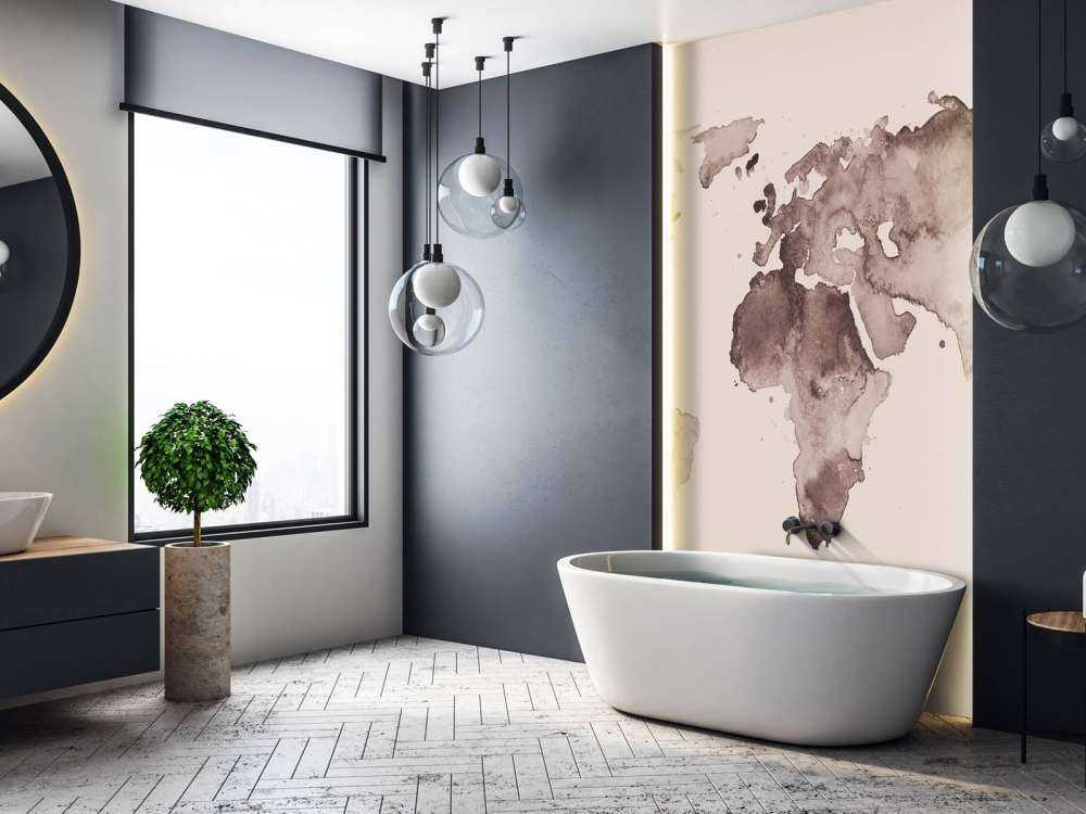 Carte du monde en sépia