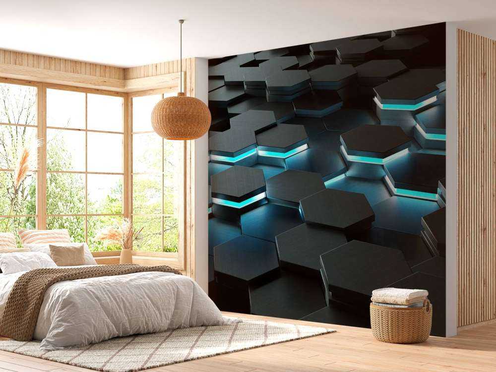 Hexagones 3D lumineux
