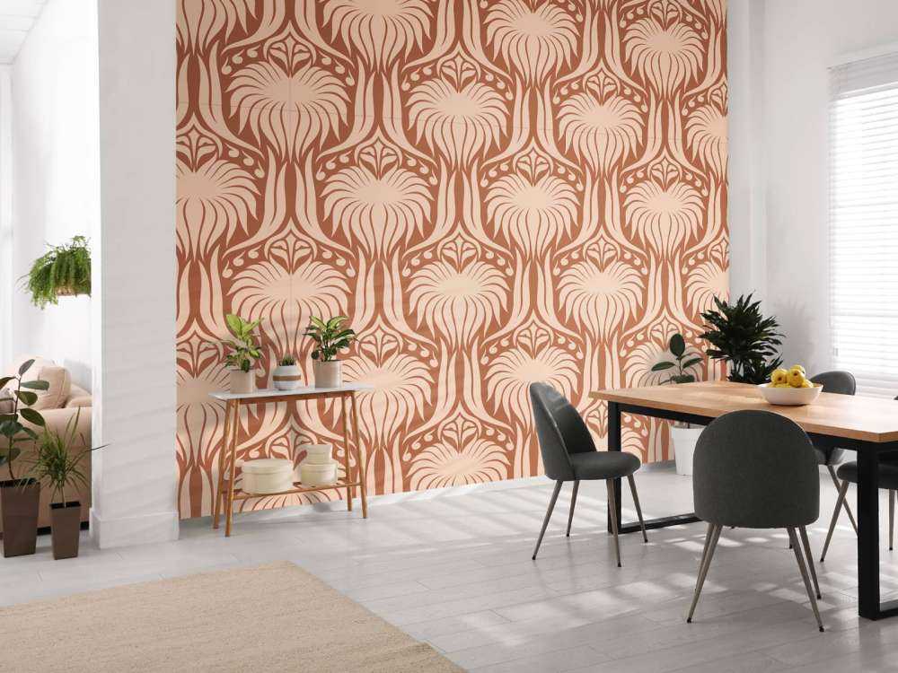Motif de lotus en terre cuite