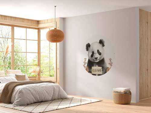 Bébé panda dans la jungle taupe